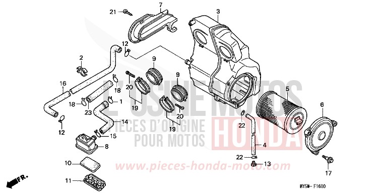 LUFTFILTER von CB1300 Super Bold'or ABS ACCURATE SILVER METALLIC (NH146D) von 1998